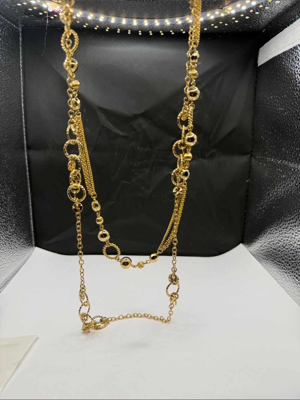Gold Multi-Chain Statement Necklace - Elegant Layered Design
